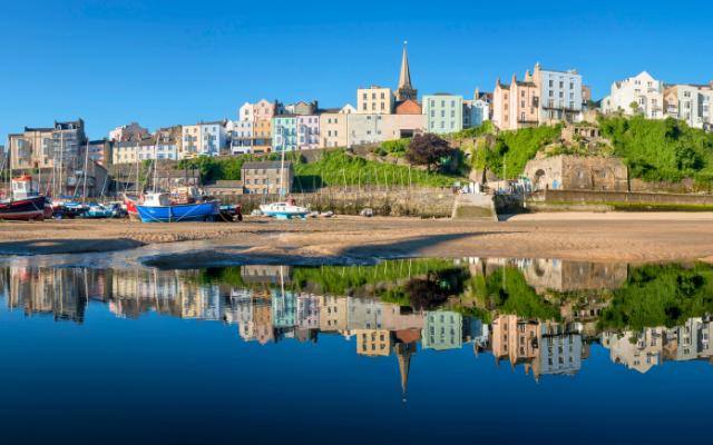 Kayaking Pembrokeshire tidal estuary at Tenby