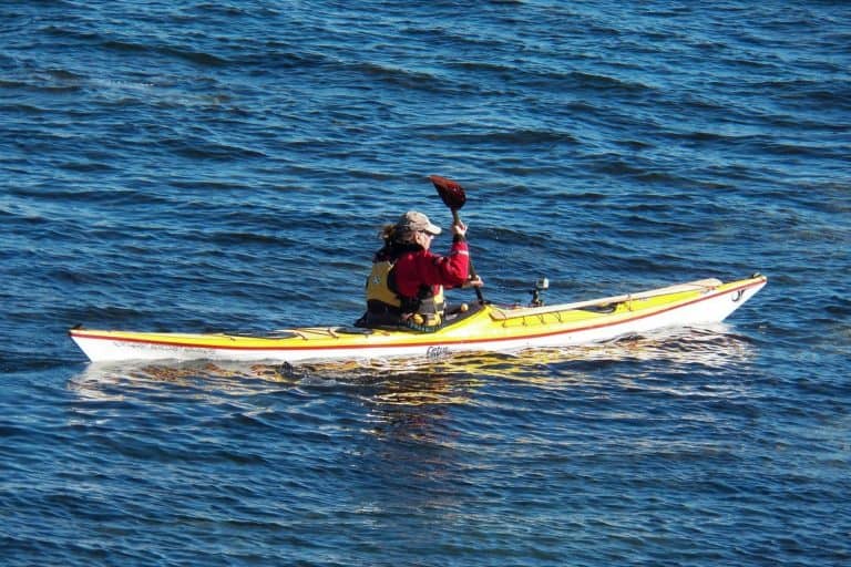 Solo kayaker on the Solent south of the New Forest